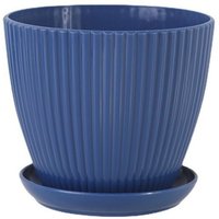 Blumentopf mit Tablett blau 131311cm 1 Blumentopf aus verdicktem Kunststoffharz mit vertikalen Streifen Blumentopf mit Tablett blau 131311cm 1 Blumentopf aus verdicktem Kunststoffharz mit vertikalen Streifen von SERBIA