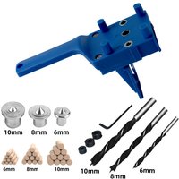 Dübelbohrlehren-Set für Holzbearbeitung mit geradem Loch und Dübelzentrierlehre für Handdübeln aus Holz, 41-teilig, blau Dübelbohrlehren-Set für Holzbearbeitung mit geradem Loch und Dübelzentrierlehre für Handdübeln aus Holz, 41-teilig, blau von SERBIA