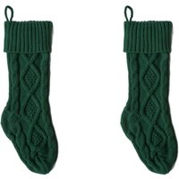 Dunkelgrüne Weihnachtssocken, 46 x 13 cm, 2 Stück, große, gedrehte Stricksocken, Dekorationen, geeignet für festliche Weihnachtsfeiern Dunkelgrüne Weihnachtssocken, 46 x 13 cm, 2 Stück, große, gedrehte Stricksocken, Dekorationen, geeignet für festliche Weihnachtsfeiern von SERBIA