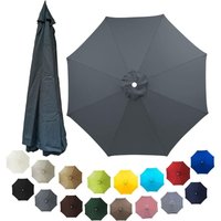 Ersatzdach für 8-Strang-Outdoor-Sonnenschirm, Polyestergewebe (250 cm, grau) von SERBIA