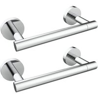 Glänzender silberner Toilettenpapierhalter, 21 x 9 x 5 cm, 2 drehbare Toilettenpapierrollenhalter aus Edelstahl mit zwei Säulen, bewegliche Glänzender silberner Toilettenpapierhalter, 21 x 9 x 5 cm, 2 drehbare Toilettenpapierrollenhalter aus Edelstahl mit zwei Säulen, bewegliche von SERBIA