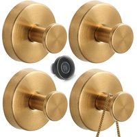 Goldener Saugnapfhaken, 6 x 6 x 4,5 cm, 4 Stück, Edelstahl, geeignet für Glas, kein Bohren erforderlich, Handtuchhaken von SERBIA