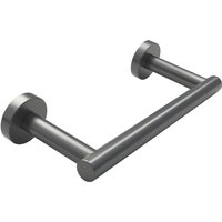 Grauer Toilettenpapierhalter 21 x 9 x 5 cm, 1 Edelstahl-Doppelsäulen-Toilettenpapierhalter, drehbar, bewegliche Wandhalterung von SERBIA