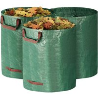 Grüner Laubsack, 80 x 80 cm, 3-teilig, 400 l, wiederverwendbar, Gartenabfallsammler, geeignet für Rasen, Garten, Camping von SERBIA