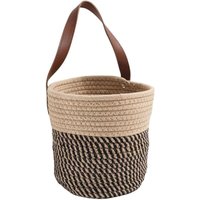 Hängekorb aus schwarzem Hanfseil, 18 x 20 cm, 1 großes Baumwollseil zur Aufbewahrung von Schlüsseln, Geldbörsen und Pflanzen von SERBIA