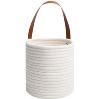 Hängekorb aus weißem Seil, 16 x 18 cm, 1 kleines Baumwollseil, bietet Platz für Schlüssel, Geldbörsen, Pflanzen von SERBIA