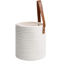Hängekorb aus weißem Seil, 18 x 20 cm, 1 großes Baumwollseil, zur Aufbewahrung von Schlüsseln, Geldbörsen und Pflanzen von SERBIA