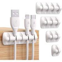 Clips organizadores de cables de escritorio, paquete de 5, de silicona, adhesivos para fijar cables, para cargadores, ratones, auriculares y Clips organizadores de cables de escritorio, paquete de 5, de silicona, adhesivos para fijar cables, para cargadores, ratones, auriculares y von SERBIA