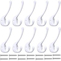 Kleiderhaken zur Wandmontage – robuste Kleiderbügel (10er-Pack), Premium-Wandhaken, rostfreie Metall-Wandhaken von SERBIA