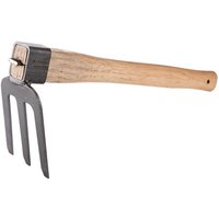 Kleine Gartenhacke Handhacke Botanische Hacke Einhandhacke Gartenhacke Holzgriff Hacke Gartengerät, Holzgriff drei Zinken von SERBIA
