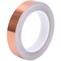 Kupferfolienband mit leitfähigem Klebstoff – leitfähige EMI-Abschirmung für elektrische Reparaturen von Buntglas-Schaltkreispapieren (10 mm, 1 Stück) von SERBIA