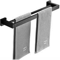Mattschwarze Doppel-Handtuchstange, Handtuchhalter, Wandmontage, Edelstahl, 2 Stangen, Badezimmerregal – 60 cm von SERBIA