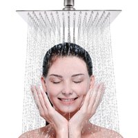 Quadratischer Regenduschkopf – 8 Zoll breit, fester Regenduschkopf mit Winkeleinstellung – Edelstahl 304 mit Chrom-Finish – Standardmontage, von SERBIA