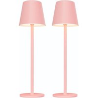Rosa kabellose Schreibtischlampe 10 x 10 x 38 cm, 2 LEDs, wiederaufladbar, 1800 mAh, ideal für Restaurants, Schlafzimmer und Bars. von SERBIA