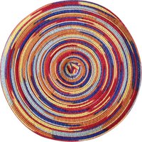 Rundes Tischset aus rot gefärbtem Satin, 38 x 38 cm, 1 Stück, mit Pailletten, geeignet für Weihnachts-, Familien-, Party-, Hochzeits- und von SERBIA