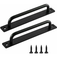 Schiebetürgriff, 2 Stück Scheunentorgriff, Schwarzer Türgriff, Innen- und Außentürgriffe mit Schrauben, für Küche, Möbel, Schränke, Schränke, Türen von SERBIA