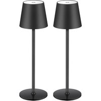 Schwarze kabellose Schreibtischlampe 10 x 10 x 38 cm, 2 LEDs, wiederaufladbar, Touch, ideal für Restaurants, Schlafzimmer und Bars. Schwarze kabellose Schreibtischlampe 10 x 10 x 38 cm, 2 LEDs, wiederaufladbar, Touch, ideal für Restaurants, Schlafzimmer und Bars. von SERBIA