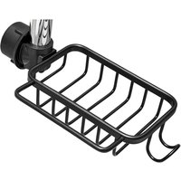 Schwarzer Duschhalter, 26 x 14 x 4,3 cm, 1 Stück, Handtuchhalter aus Aluminium, kein Bohren erforderlich, Seifenschale, Abflusskorb für die Küche von SERBIA