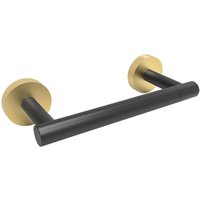 Schwarzgoldener Toilettenpapierhalter, 21 x 9 x 5 cm, 1 Rolle, Edelstahl, doppelsäulig, drehbarer Toilettenpapierhalter, bewegliche Wandhalterung Schwarzgoldener Toilettenpapierhalter, 21 x 9 x 5 cm, 1 Rolle, Edelstahl, doppelsäulig, drehbarer Toilettenpapierhalter, bewegliche Wandhalterung von SERBIA