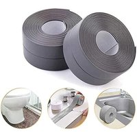 Selbstklebendes Anti-Schimmel-/Wasserdichtes Dichtungsband, PE-Dichtungsband für Badezimmer/Küche/Toilette/Wandecke-Grau (2er-Pack) von SERBIA