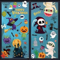 Set mit 9 Halloween-Kürbis-Hexen-Aufklebern (20 x 30 cm), wiederverwendbare doppelseitige Halloween-Aufkleber, geeignet für von SERBIA
