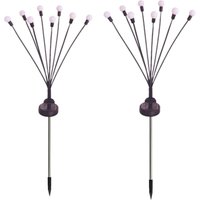 Solarleuchten, 8 Lichter, ständig eingeschaltet, warmes Licht, 75 cm lang, 2 Paar, wasserdicht, für den Außenbereich, Glühwürmchen-Lichter, Dekoration von SERBIA
