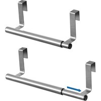 Spread, Handtuchhalter zum Aufhängen an Schranktüren, 1 Stange, ausziehbarer Wäscheständer aus Edelstahl, 25-40x8x9cm, Küchen- und Badzubehör ohne von SERBIA