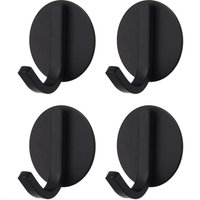 Starke Klebehaken Edelstahl Schwarz (4 Stück) Kleiderhaken, Handtuchhalter von SERBIA
