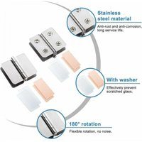 Stück Edelstahl-Glastürscharniere, 180° Öffnungswinkel, für 5–8 mm dickes Glas Stück Edelstahl-Glastürscharniere, 180° Öffnungswinkel, für 5–8 mm dickes Glas von SERBIA