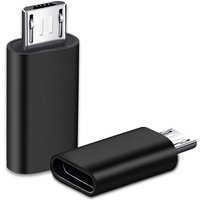 Stück USB-C-Adapter, Micro-USB auf USB-C, USB-C auf Micro-USB-Anschlussadapter, Typ-C-Fem-Micro-USB-Steckeradapter für PC, Galaxy, Mate usw. (Schwarz) von SERBIA