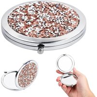 Taschen-Schminkspiegel, Taschenspiegel mit 1-facher/2-facher Vergrößerung, runder, faltbarer und tragbarer Spiegel, 7 cm großer Taschenspiegel, ideal von SERBIA