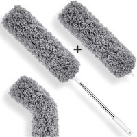 Teleskop-Staubwedel 2er-Set Mikrofaserspitzen Langer ausziehbarer Teleskop-Staubwedel aus Edelstahl Waschbarer Staubwedel zum Reinigen von Fenstern, von SERBIA