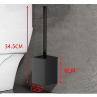 Toilettenbürste Space Aluminium Toilettenbürste ohne tote Ecke Geschirrspüler Wandbürste ohne Perforation Home Toilettenreinigung, schwarz von SERBIA