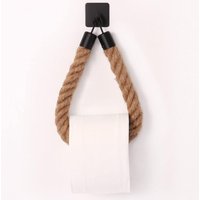 Toilettenpapierhalter, Handtuchhalter aus Hanfseil für Bad und Küche, Badezimmerpapierhalter, Toilettenpapierhalter (Schwarz 3) von SERBIA
