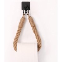 Toilettenpapierhalter, OYEFLY Handtuchhalter aus Hanfseil für Badezimmer und Küche, Badezimmerpapierhalter, Toilettenpapierhalter (schwarz) von SERBIA