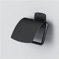 Toilettenpapierhalter mit Deckel, Mattschwarzer Papierhalter, Ohne Bohren, Geeignet für Badezimmer und Waschküche, Edelstahl von SERBIA