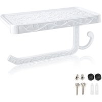 Toilettenpapierhalter zur Wandmontage, hicoosee Toilettenpapierhalter mit Ablage für Badezimmertoilette, Weiß von SERBIA