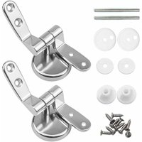 Toilettensitz-Scharnierclips, 2er-Pack Ersatz-Toilettensitzscharniere mit Beschlägen aus Zinklegierung Toilettensitz-Scharnierclips, 2er-Pack Ersatz-Toilettensitzscharniere mit Beschlägen aus Zinklegierung von SERBIA