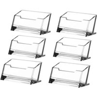 Transparenter Visitenkartenhalter, 6er-Pack Visitenkartenständer aus Kunststoff und Acryl für Schreibtisch-Organizer, 103 x 43 mm von SERBIA