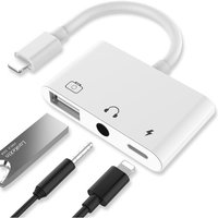 USB-Lighting-Audio-Adapter, 3-in-1-USB-Kamera-Leseadapter mit Stromanschlusskabel + 3,5-mm-Kopfhörerbuchse USB-Lighting-Audio-Adapter, 3-in-1-USB-Kamera-Leseadapter mit Stromanschlusskabel + 3,5-mm-Kopfhörerbuchse von SERBIA