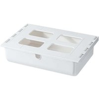 Untertischschublade, Schubladen-Aufbewahrungsbox, selbstklebender Schubladen-Organizer, für den Schreibtisch, weiße versteckte Schubladenbox von SERBIA
