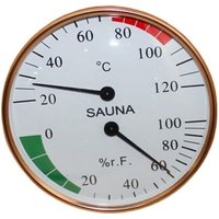 Wandhygrometer für Sauna, 10 x 10 x 3 cm, gold-weiß, mit Thermometer und Feuchtigkeitssensor, Zubehör für Dampfsauna Wandhygrometer für Sauna, 10 x 10 x 3 cm, gold-weiß, mit Thermometer und Feuchtigkeitssensor, Zubehör für Dampfsauna von SERBIA