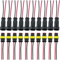 Wasserdichter Stecker, elektrische Stecker- und Buchsenbuchse, wasserdichter elektrischer AWG-Anschluss (2-polig mit Kabel × 10 Kits) von SERBIA