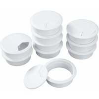 Weiße Kabeldurchführung für Schreibtisch, Kunststoff, Kabeldurchführung für Desktop-PC, 60 mm, 10 Stück, Versailles von SERBIA