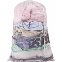 Weißes Wäschenetz 30 × 40 cm, 1 Stück mit Kordelzug, wiederverwendbarer Wäschebeutel, Aufbewahrungsbeutel für Kleidung, Vorhang von SERBIA