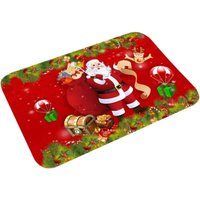 rote Willkommens-Fußmatte (40 x 60 cm) Weihnachtsmann, Weihnachtsmann-Fußmatte, Weihnachts-Elch-Willkommensmatte von SERBIA