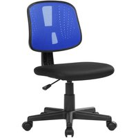 Serena - Bürostuhl Nowra, Arbeitsbürostuhl, Ergonomischer Bürositz, Cm 49x43h81/93, Schwarz und Blau von SERENA