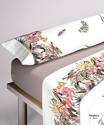 SERENA Tropico Bettgarnitur, Polyester 50% Baumwolle, beige, 105x200x27 cm von SERENA