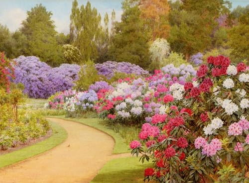 SERENDIPITP Abstrakte Leinwand Kunst Landschaft Wandkunst Dekoratives Wandgemälde der Rhododendron Walk George Marks Ölgemälde Kunstdrucke für Heimdekoration 60x90cm von SERENDIPITP