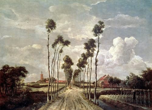 SERENDIPITP Bekannt Leinwand Malerei Poster Bilder Druck Wandgemälde Die Allee bei Middelharnis von Meindert Hobbema Wandkunst Poster für Wohnzimmer-Dekor 60x90cm von SERENDIPITP